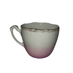 Antique Cup Pink & White Porcelain Decorative Victorian Gold Accent KMP
